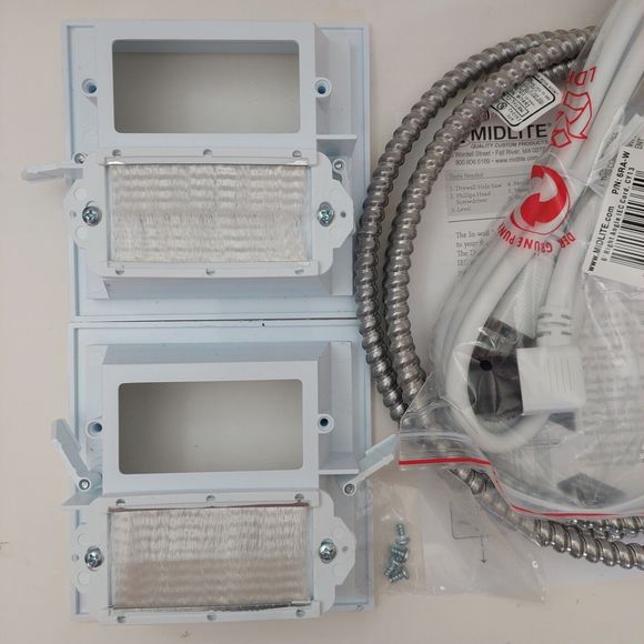 IWPE-7R2-MC HDTV Power Relocation Kit Double Gang Metal Clad Power Cable 7' PJW - Picture 7 of 15